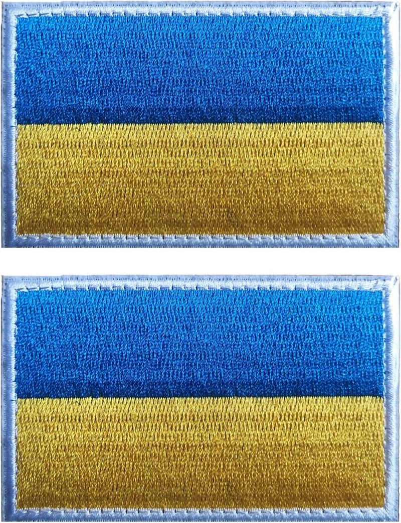 AliPlus 2 PCS Ukraine Flag Patches Embroidered Tactical Military Morale Patch Applique Fastener Hook and Loop - Image 1